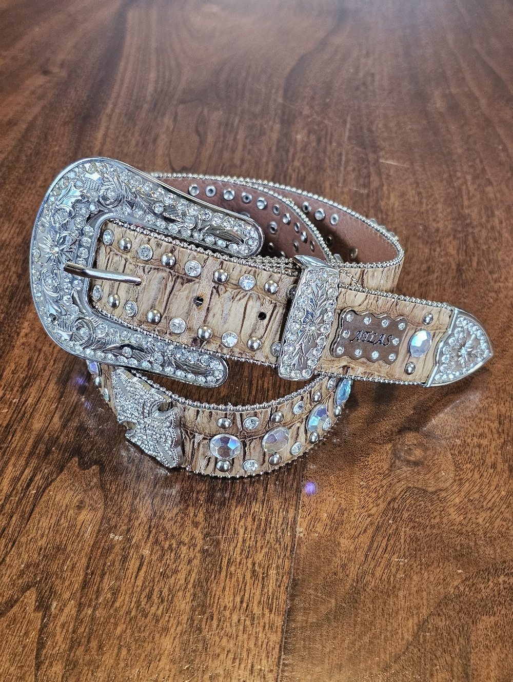 Atlas Women's Western Studded Gem Belt Size 46 inches
